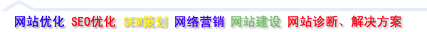 网站优化，SEO优化，SEM策划，网络营销，网站建设，网站诊断、解决方案